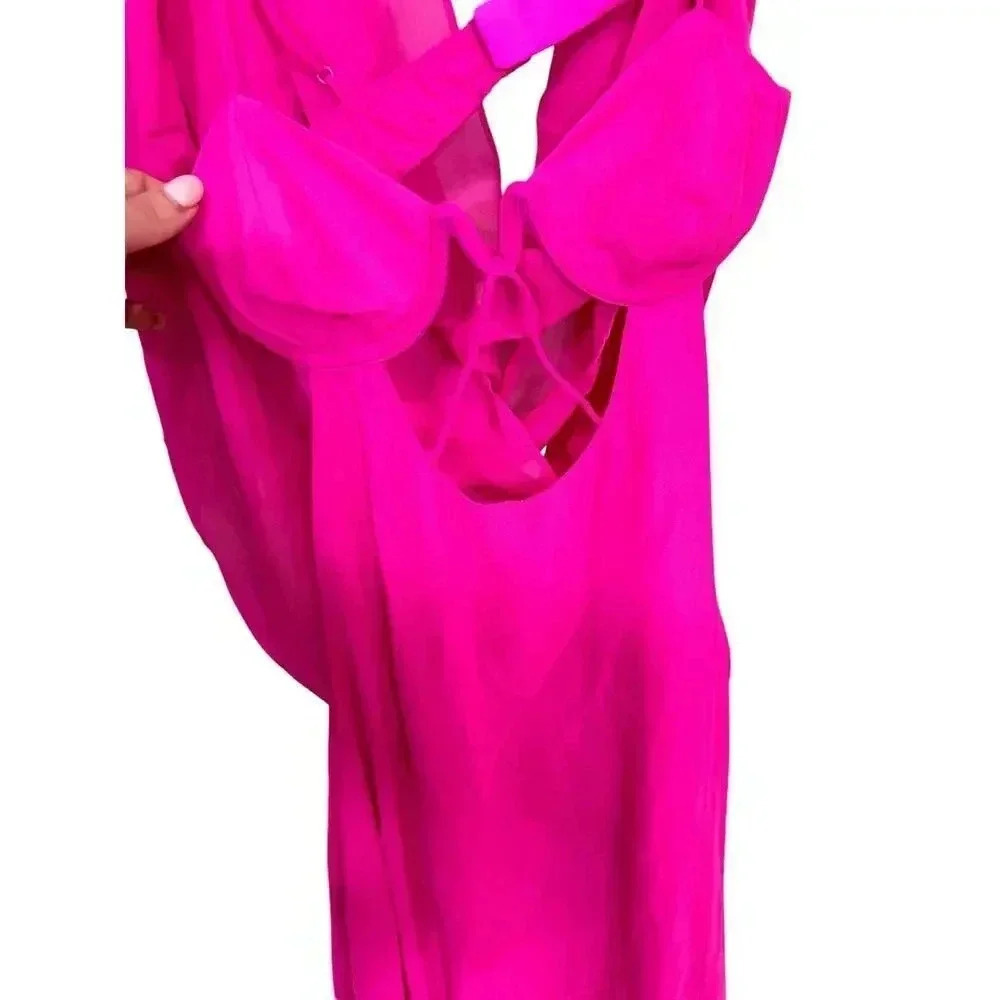 NEW- NWT For Love & Lemons Davis Gown Pink Size XS - Picture 5 of 7